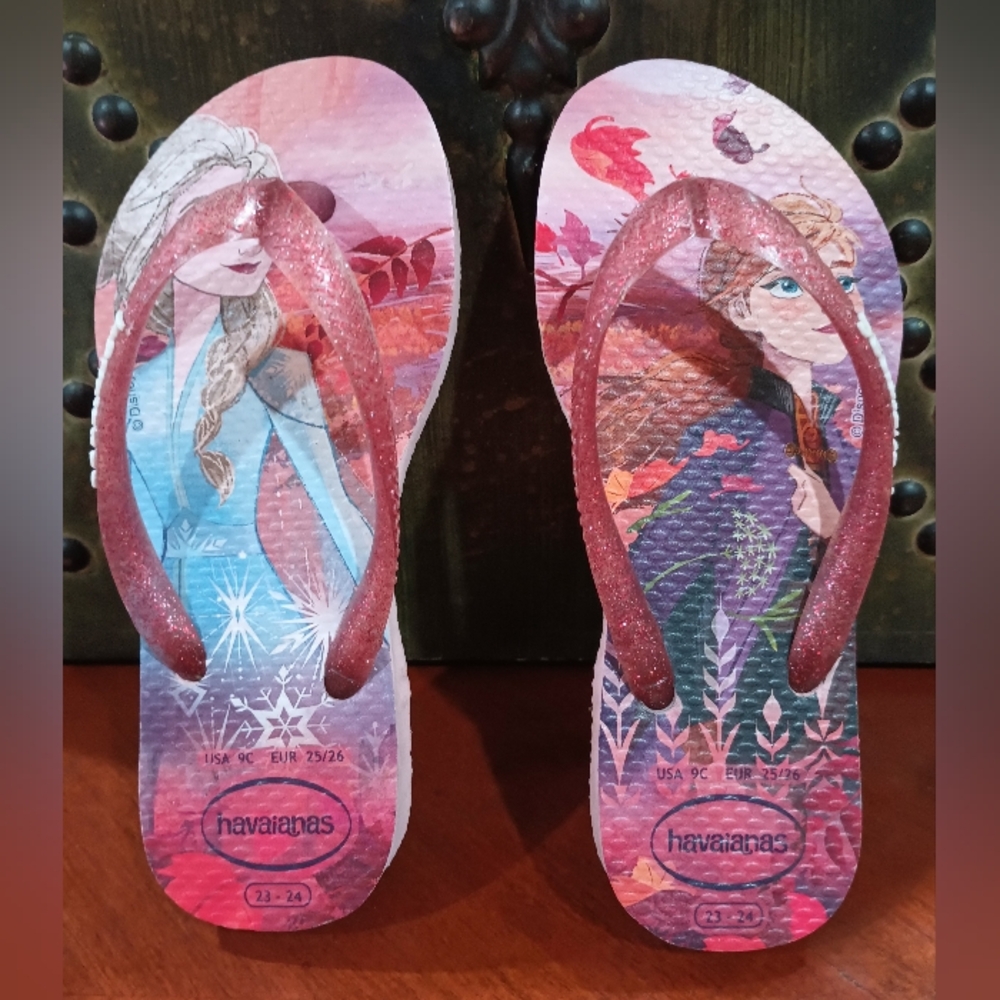 Frozen Anna & Elsa Size 9C Flip Flops Havaianas Brand